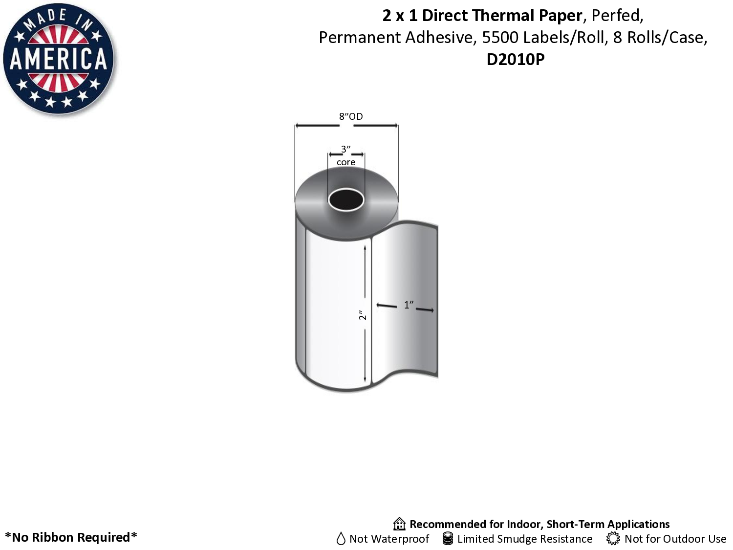 Direct Thermal Paper Paper 3" Core Labels